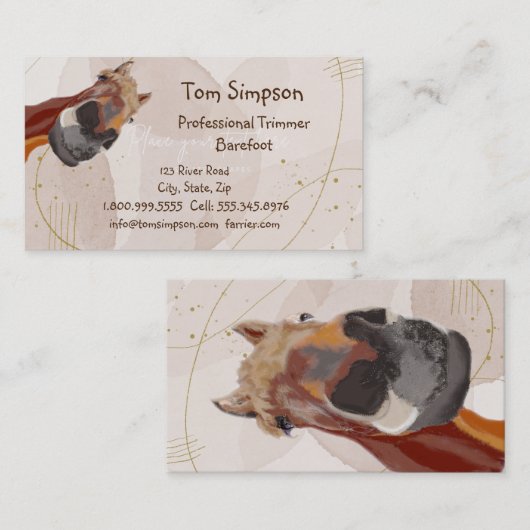 Custom Farrier Trimmer Funny Horse Visitekaartje (Voorkant / Achterkant)