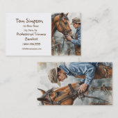 Custom Farrier Trimmer Happy Horse Visitekaartje (Voorkant / Achterkant)