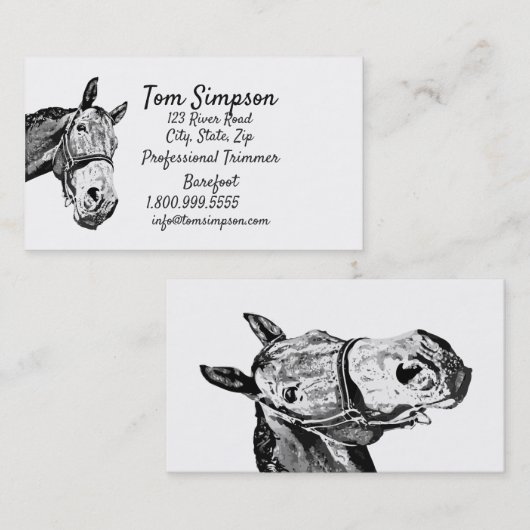 Custom Farrier Trimmer Horse Visitekaartje (Voorkant / Achterkant)