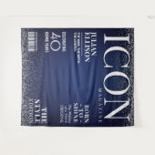 Custom Fashion Magazine Banner, Blue Silver Party Wandkleed (Voorkant (horizontaal))