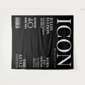 Custom Fashion Magazine Banner Decor, Black Party Wandkleed (Voorkant (horizontaal))