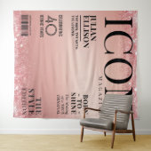 Custom Fashion Magazine Banner, Rose Gold Party Wandkleed (In Situ (horizontaal))