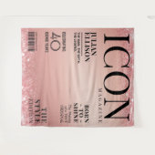 Custom Fashion Magazine Banner, Rose Gold Party Wandkleed (Voorkant (horizontaal))