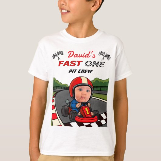 Custom Fast One Pit Crew Kids T-shirt (Voorkant)