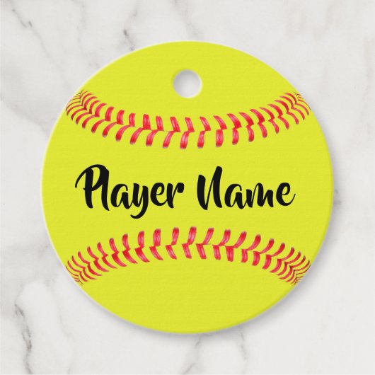 Custom Fastpitch Softball Player & Team Name Gift Bedankjes Labels (Voorkant)