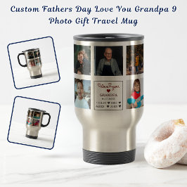 Custom Fathers Day Love You Opa 9 Foto Gift Reisbeker