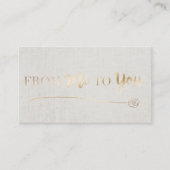 Custom Faux Folie Goud Logo Elegant Linnen Visitekaartje (Voorkant)