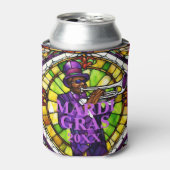 Custom Faux Glas in lood Mardi Gras Jazz Blikjeskoeler (Blikje Voorkant)