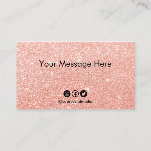 Custom Faux Glitter Loyalty Kaart Visitekaartje (Achterkant)