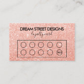 Custom Faux Glitter Loyalty Kaart Visitekaartje (Voorkant)