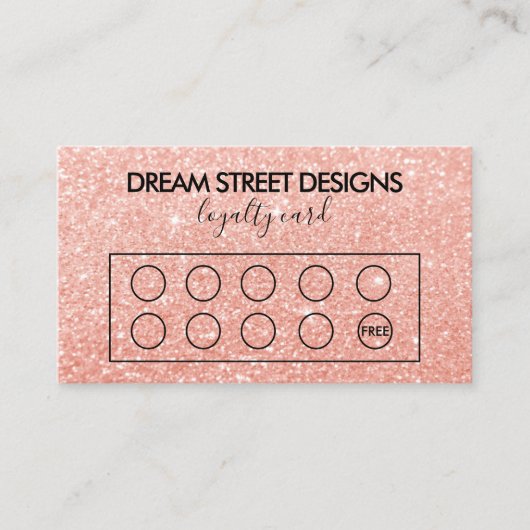 Custom Faux Glitter Loyalty Kaart Visitekaartje (Voorkant)