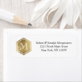 Custom Faux Gold Foil Monogram Adresetiketten Etiket (Insitu)