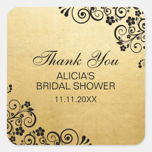 Custom Faux Gold Foil Vrijgezellenfeest dank u Vierkante Sticker (Voorkant)