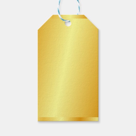 Custom Faux Gold Metallic Look Elegant Blank Wijn Cadeaulabel (Voorkant)