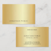 Custom Faux Gold Minimalistische Sjabloon Luxe Visitekaartje (Voorkant / Achterkant)