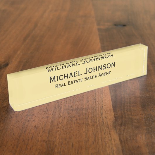 Custom Faux Gold Modern Professionele Kantoor Tite Naambordje (Zijkant)