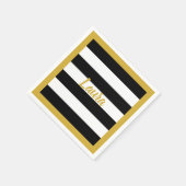 Custom Faux Gold Script op zwart-witte strepen Servet (Hoek)