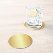 Custom Faux Gold Sjabloon Elegant Modern Blank Ronde Kartonnen Onderzetter (Insitu)