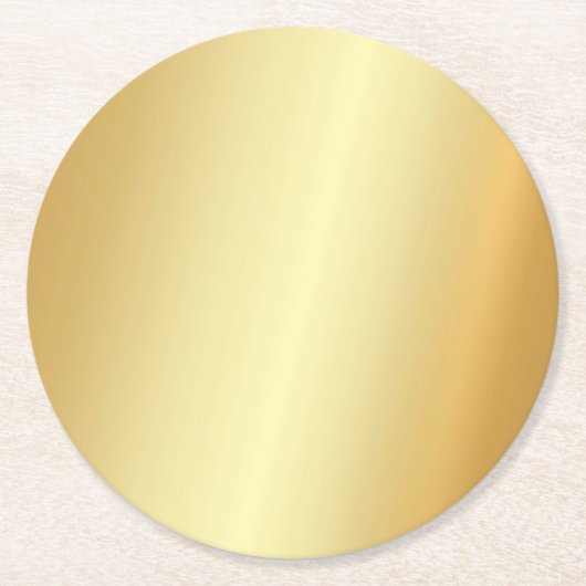 Custom Faux Gold Sjabloon Elegant Modern Blank Ronde Kartonnen Onderzetter (Voorkant)