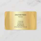 Custom Faux Gold Sjabloon Professioneel Modern Visitekaartje (Achterkant)
