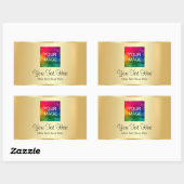 Custom Faux Gold Upload uw foto Zakelijke Logo Rechthoekige Sticker (Vel)