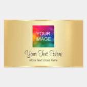Custom Faux Gold Upload uw foto Zakelijke Logo Rechthoekige Sticker (Voorkant)