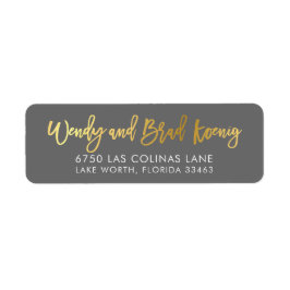 CUSTOM faux gouden folie namen grijs goud ROSS Etiket