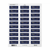 CUSTOM faux gouden folie namen navy + gold Etiket (Full Sheet)