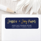 CUSTOM faux gouden folie namen navy + gold KOOPER Etiket (Insitu)