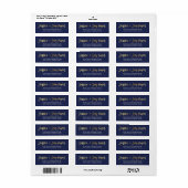 CUSTOM faux gouden folie namen navy + gold KOOPER Etiket (Full Sheet)