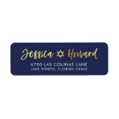 CUSTOM faux gouden folie namen navy + goud ZACHARY Etiket (Voorkant)