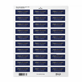 CUSTOM faux gouden folie namen navy + goud ZACHARY Etiket (Full Sheet)