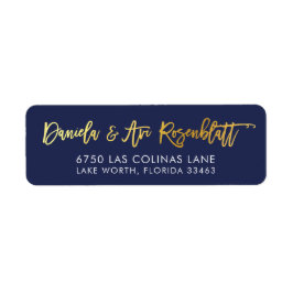 CUSTOM faux gouden folie namen navy + goud ZACHARY Etiket