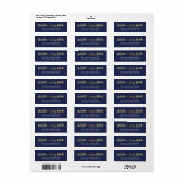 CUSTOM faux gouden folie namen navy + goudblok Etiket (Full Sheet)