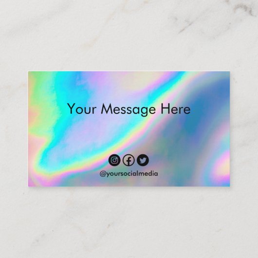 Custom Faux Holo Green Loyalty Kaart Visitekaartje (Achterkant)