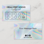 Custom Faux Holo Loyalty Kaart Visitekaartje (Voorkant / Achterkant)