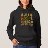 Custom Faux Rhinestone MALLARD MAMA Duck Mom Hoodie (Voorkant)