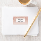 Custom faux roos roze glitter ombre etiket (Insitu)