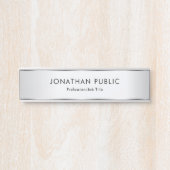 Custom Faux Silver Elegant Modern Sjabloon Deurbordje (Voorkant)
