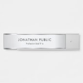 Custom Faux Silver Elegant Modern Sjabloon Deurbordje (Voorkant)