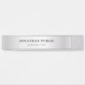 Custom Faux Silver Elegant Moderne Sjabloon Lang Deurbordje (Voorkant)