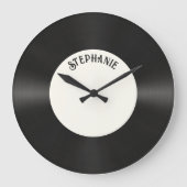 Custom  Faux Vinyl Record Muziek Grote Klok (Voorkant)