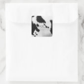 Custom. Faux zwart-wit Koeienhuid. Vierkante Sticker (Tas)