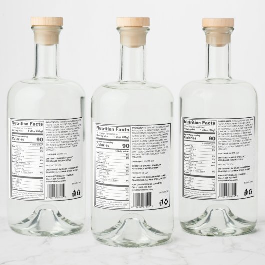 Custom FDA-compatibel Prime Ingrediënt Brood Label Likeurfles Etiket (Flessen)
