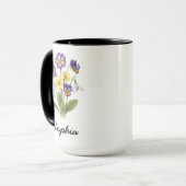 Custom February Birth Flower - Personalized Name Mok (Voorkant links)