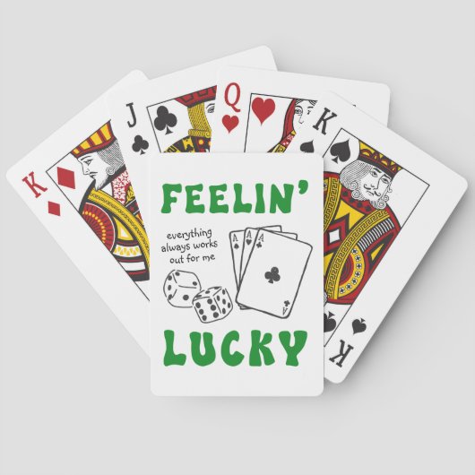 Custom Feelin' Lucky Positive Affirmation & Aces Pokerkaarten (Achterkant)