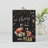 Custom Feestelijke Hoera voor het Nieuwjaarsfeest Kaart (Staand voorkant)