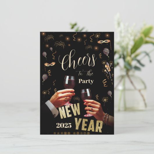 Custom Feestelijke Hoera voor het Nieuwjaarsfeest Kaart (Staand voorkant)