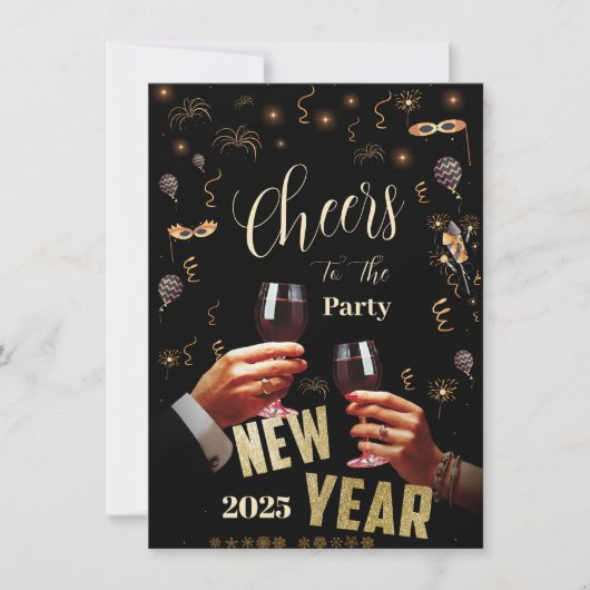 Custom Feestelijke Hoera voor het Nieuwjaarsfeest Kaart (Voorkant)