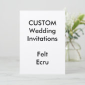 Custom FELT ECRU bruiloft uitnodigingen 5 "x7" (Staand voorkant)